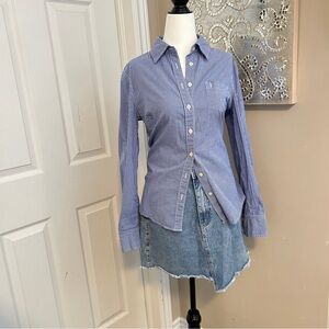 Jacob Navy and White Striped Shirt